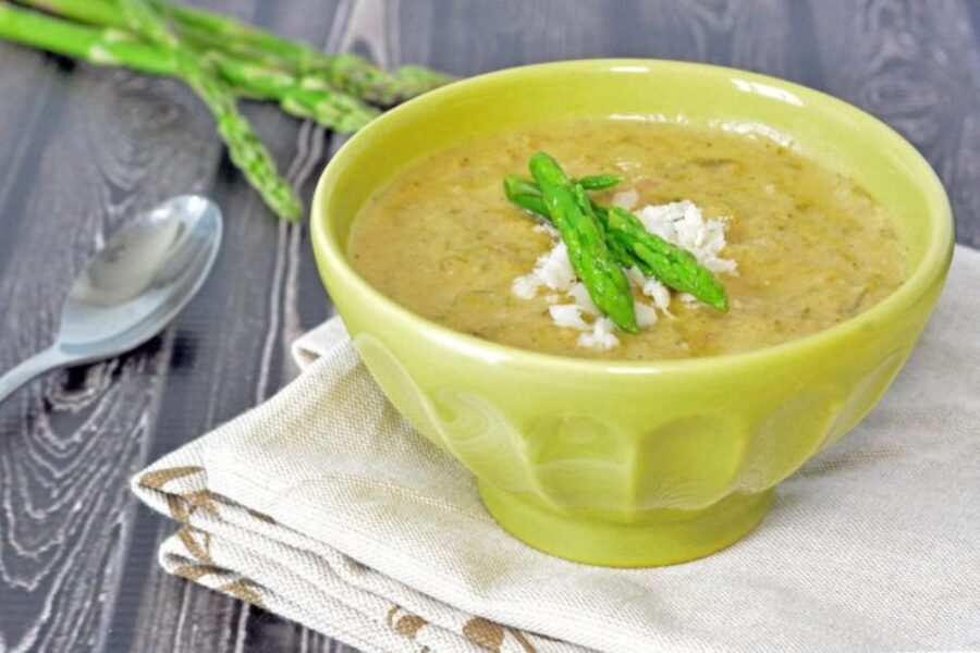 Asparagus Soup with Bacon and Parmesan Cheese