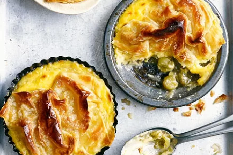 Gooseberry and Custard Pies