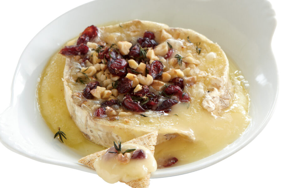 Warm Cranberry and Walnut Brie